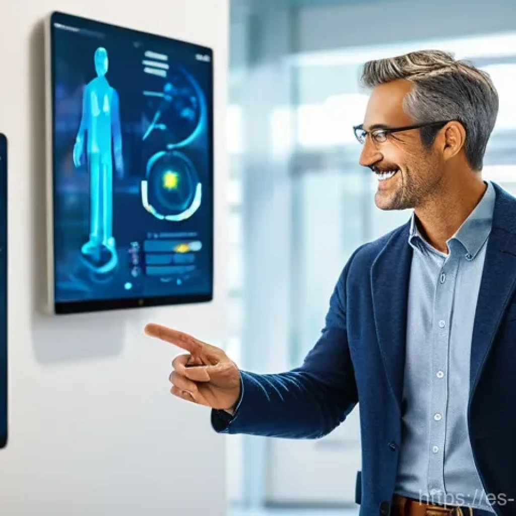 보건학에서의 데이터 분석 - **Prompt:** A futuristic, compassionate female doctor in her mid-30s, with a warm and reassuring smi...