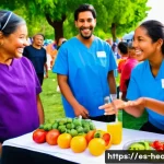 보건학 대학원 진학 - **Prompt 1: A Vibrant Community Health Festival**
    "A wide-angle shot capturing a lively public h...