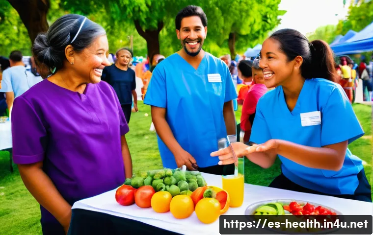 보건학 대학원 진학 - **Prompt 1: A Vibrant Community Health Festival**
    "A wide-angle shot capturing a lively public h...
