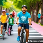 보건학과 질병 예방을 위한 정책 - A vibrant urban park scene in a Spanish-speaking Latin American city during daytime, featuring diver...