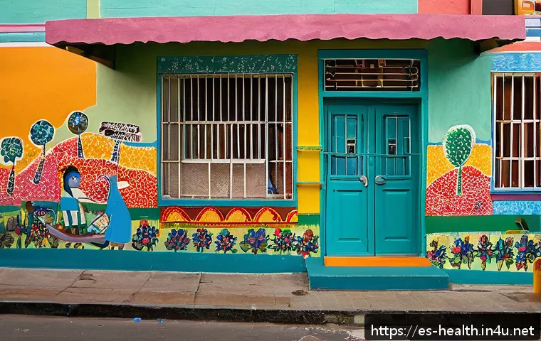 보건학과 의료 보험 - A vibrant community health clinic in a Latin American urban neighborhood, with diverse families rece...